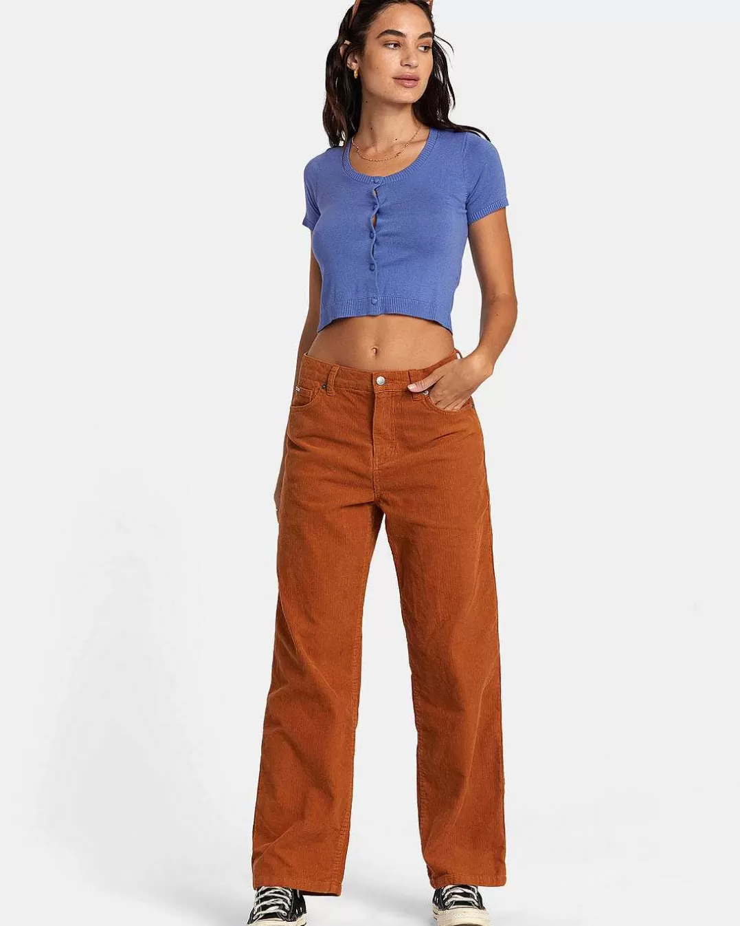 Calças De Pernas Largas De Corduroy Heritage>RVCA Discount