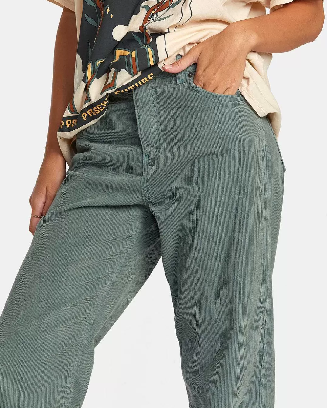 Calças De Pernas Largas De Corduroy Heritage>RVCA Sale