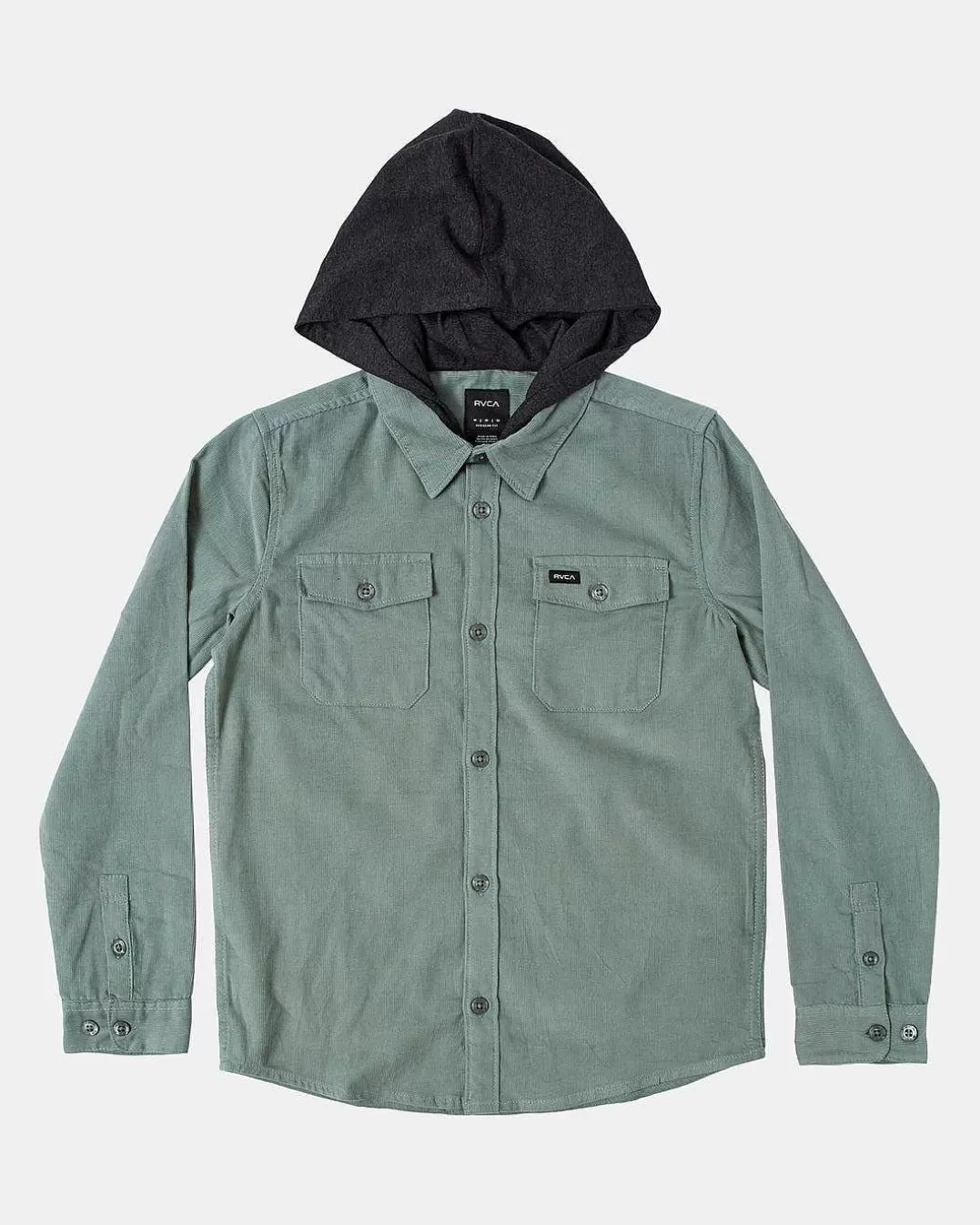 Camisa De Flanela De Manga Comprida Com Capuz Husker Para Meninos:>RVCA Best Sale