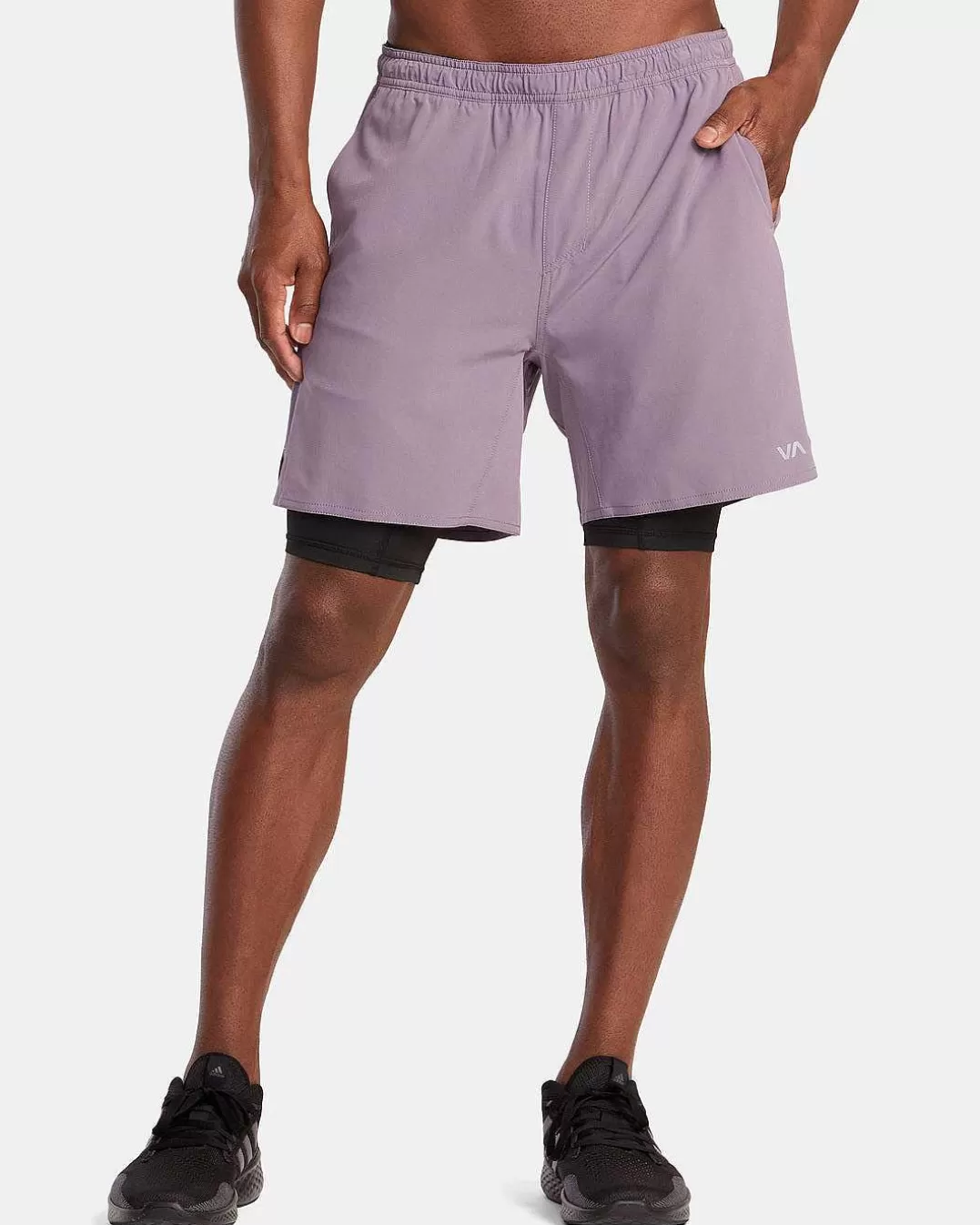 Yogger Train 2-Em-1 Calções De Exercicio De Cintura Elastica 17">RVCA Fashion